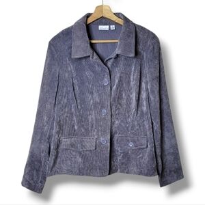 Kim Rogers Gray Corduroy Casual Jacket Size 12